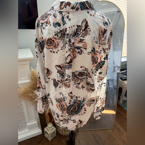 Chico's Multicolor Floral Lace-Up Blouse - Picture 6 of 7